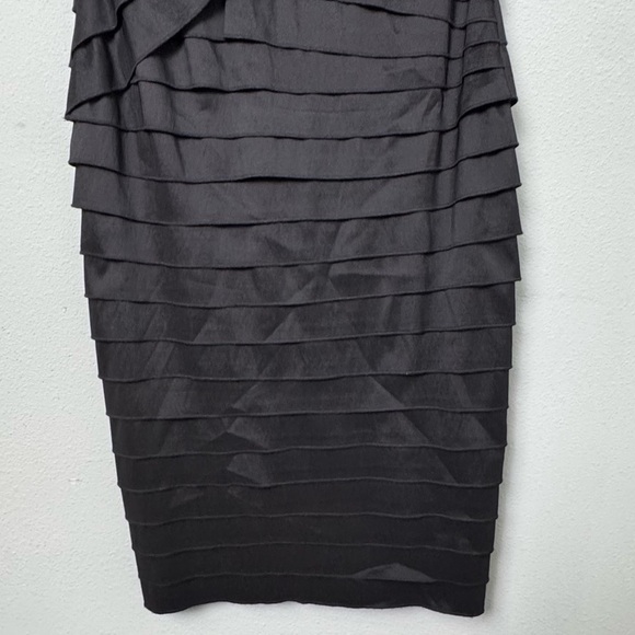 Tadashi Collection Pleated Taffeta Rosette Shutter Pleat Sheath Cocktail Dress 6 - Picture 6 of 12